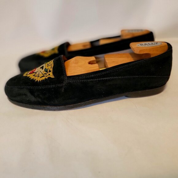 SOLD OUT 80s SUSAN BENNIS WARREN EDWARDS Loafer Men's BLK Suede Leather Tiger - Picture 10 of 13